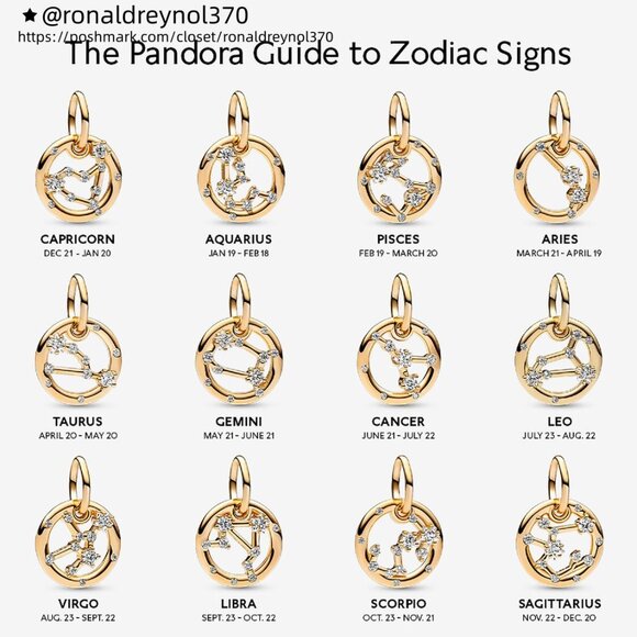 Pandora Virgo Zodiac Dangle Charm - Picture 4 of 6